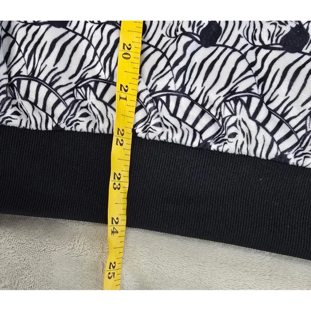 Adidas Originals Sweatshirt Youth Girls XL‎ 14-15 Black  Zebra Print Velour